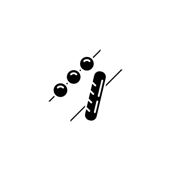 Barbecue černou ikonou koncept. Grilovací plochou vektor symbol, znamení, ilustrace. — Stockový vektor