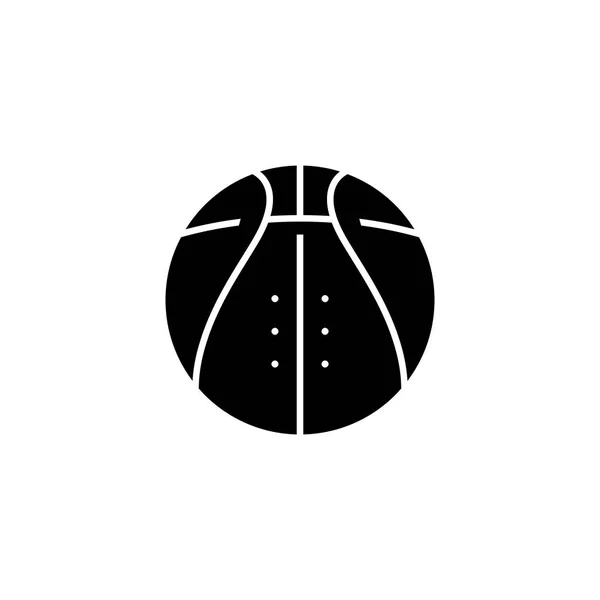 バスケット ボール黒アイコン コンセプト。バスケット ボール フラット ベクトル記号, サイン, イラスト. — ストックベクタ