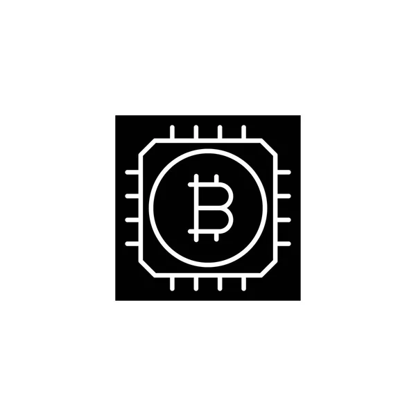 Technologie blockchain icône noire concept. Blockchain technologie plat vecteur symbole, signe, illustration . — Image vectorielle