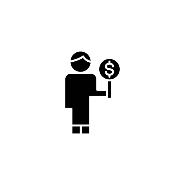 CFO siyah simge kavramı. CFO düz vektör simgesi, işaret, resim. — Stok Vektör