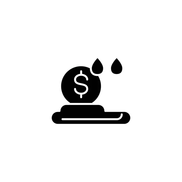 Chmury pieniądze czarny ikona koncepcja. Chmury pieniądze symbol wektor płaskie, znak, ilustracja. — Wektor stockowy