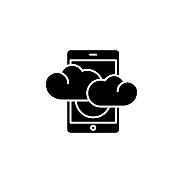 Cloud technologies black icon concept. Cloud technologies flat  vector symbol, sign, illustration. — Stock Vector