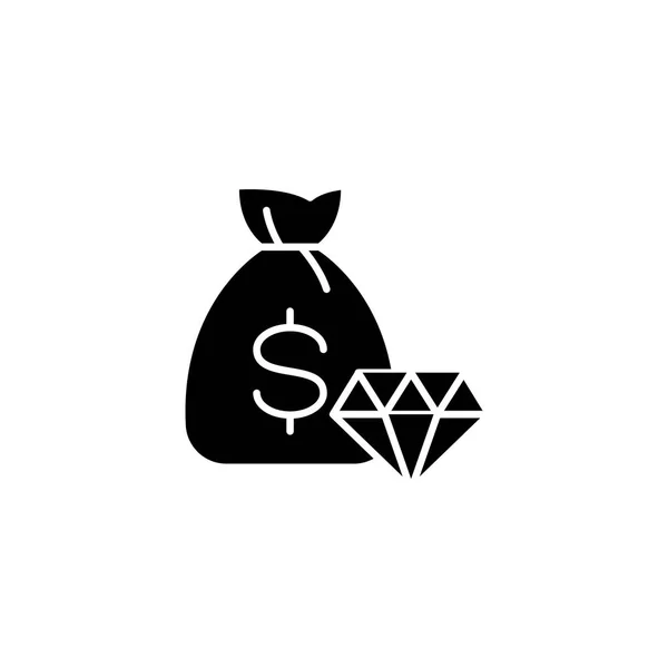 Mal satım oyun siyah simge kavramı. Emtia Borsası oyun düz vektör sembolü, işaret, resim. — Stok Vektör
