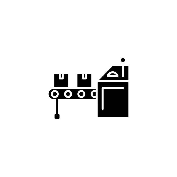 Concepto de icono negro transportador. Transportador vector plano símbolo, signo, ilustración . — Vector de stock