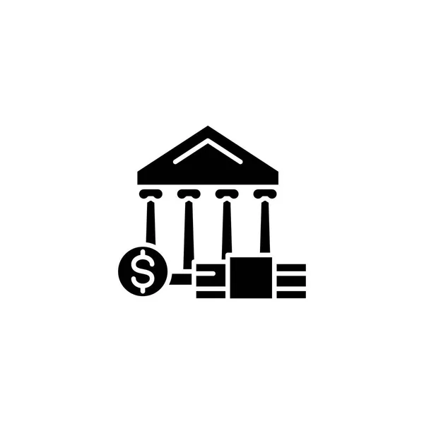 Mercado de moeda conceito ícone preto. Mercado de moeda símbolo vetorial plana, sinal, ilustração . — Vetor de Stock