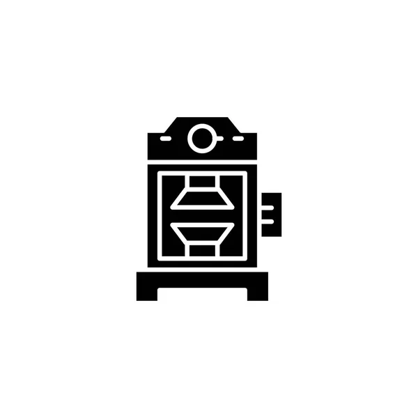 Concepto de icono negro de prensa industrial. Prensa industrial vector plano símbolo, signo, ilustración . — Vector de stock