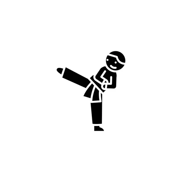 Karate svart ikon konceptet. Karate platt vektor symbol, underteckna, illustration. — Stock vektor