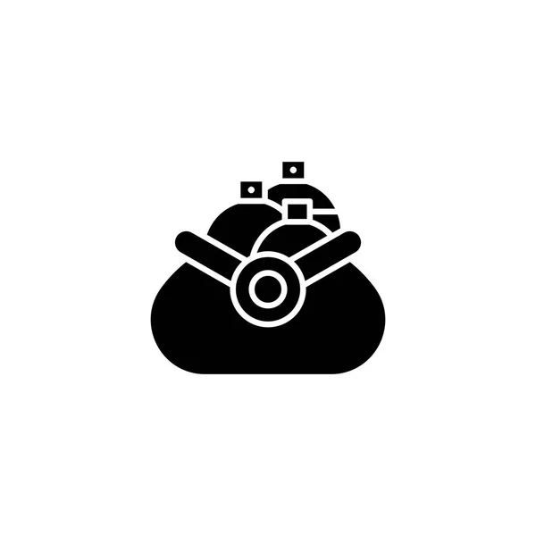 Conjunto de manicura concepto icono negro. Juego de manicura vectorial plano símbolo, signo, ilustración . — Vector de stock