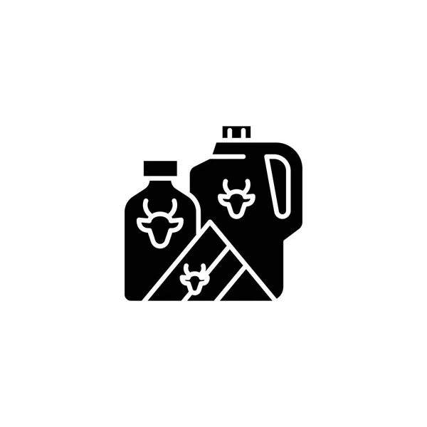 Concept icône noir lait. Vecteur plat de lait symbole, signe, illustration . — Image vectorielle
