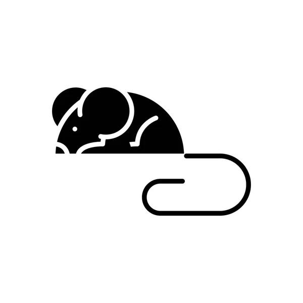 Gryzoni myszy czarny ikona koncepcja. Gryzoni myszy płaski wektor symbol, znak, ilustracja. — Wektor stockowy