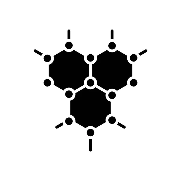 有機化合物黒いアイコンのコンセプトです。有機複合フラット ベクトル記号, サイン, イラスト. — ストックベクタ