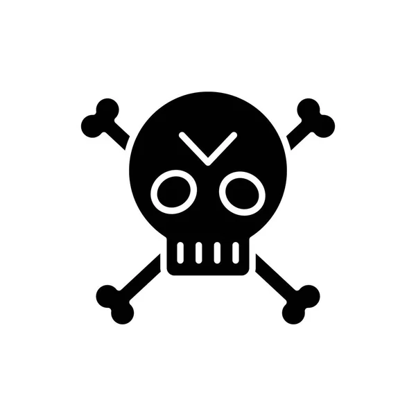 Símbolo pirata concepto icono negro. Símbolo pirata símbolo de vector plano, signo, ilustración . — Vector de stock