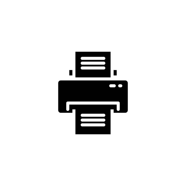 Impresora concepto icono negro. Impresora plana vector símbolo, signo, ilustración . — Vector de stock