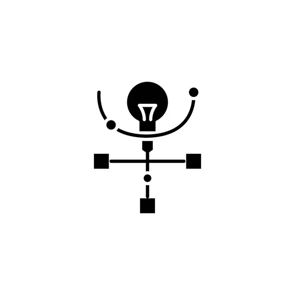 Koncepce projektu strukturu černou ikonou. Projekt struktury ploché vektor symbol, znamení, ilustrace. — Stockový vektor