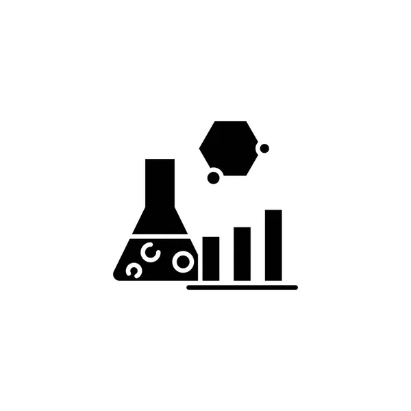 Analyse de recherche concept icône noire. Analyse de recherche symbole vectoriel plat, signe, illustration . — Image vectorielle