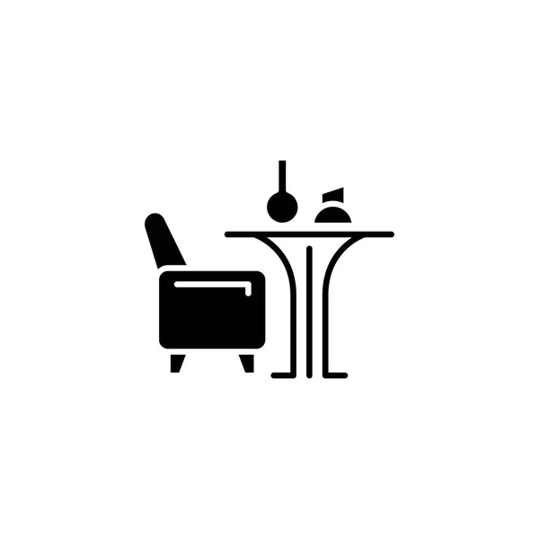 レストラン黒いアイコンのコンセプト。レストラン フラット ベクトル記号, サイン, イラスト. — ストックベクタ