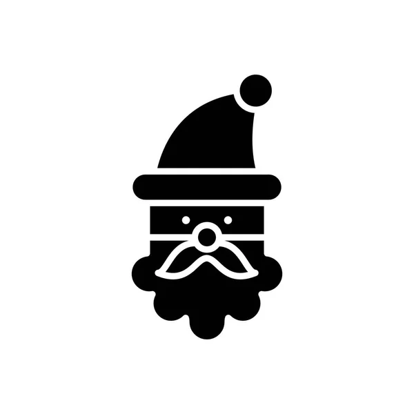 Noel Baba siyah simge kavramı. Noel Baba düz vektör simgesi, işaret, resim.