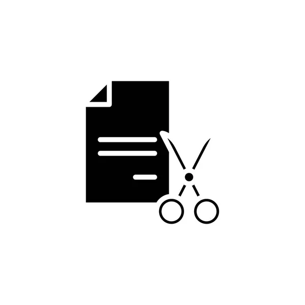 Shredding documents black icon concept. Shredding documents flat  vector symbol, sign, illustration. — Stock Vector