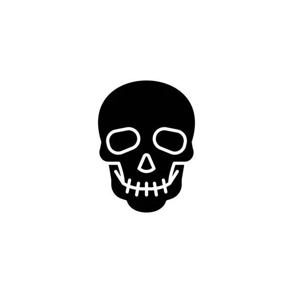 Concept d'icône noire crâne. Crâne plat vecteur symbole, signe, illustration . — Image vectorielle