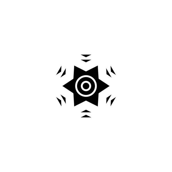 Snowflake black icon concept. Snowflake flat  vector symbol, sign, illustration. — Stock Vector