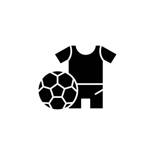 Fotboll enhetlig svart ikon konceptet. Fotboll enhetliga platt vektor symbol, underteckna, illustration. — Stock vektor