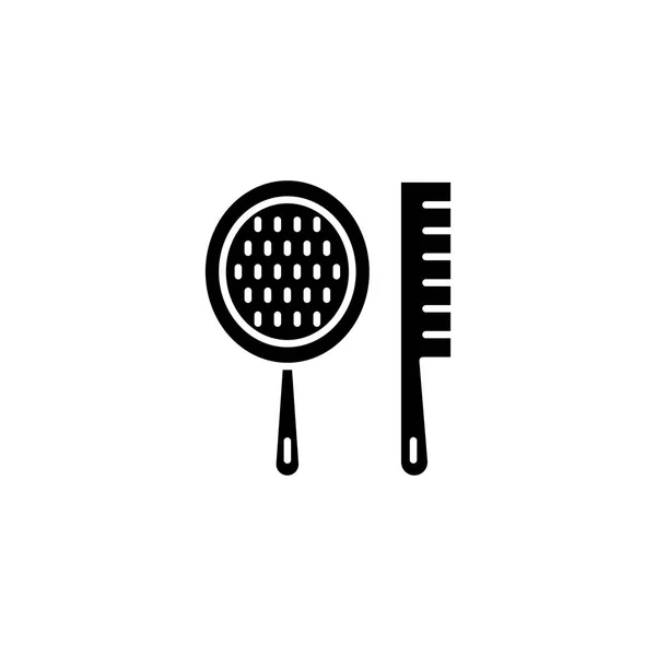 Spa combs black icon concept. Wellness-Kämme flaches Vektorsymbol, Zeichen, Illustration. — Stockvektor