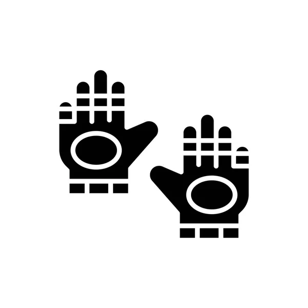 Αθλητικά Γάντια μαύρα εικονίδιο έννοια. Αθλητικά γάντια επίπεδη διάνυσμα σύμβολο, σημάδι, απεικόνιση. — Διανυσματικό Αρχείο