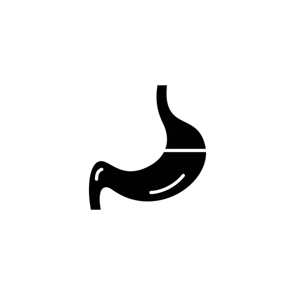 Concepto de icono negro estomacal. Estómago vector plano símbolo, signo, ilustración . — Archivo Imágenes Vectoriales