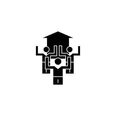 Başarılı takım çalışması siyah simge kavramı. Başarılı takım çalışması düz vektör simgesi, işaret, illüstrasyon.