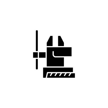 Yardımcısı işlemi siyah simge kavramı. Yardımcısı işlem düz vektör simgesi, işaret, resim.