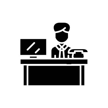 Çalışma alanı'nı siyah simge kavramı. Çalışma alanı düz vektör simgesi, işaret, resim.