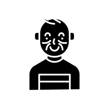 Genç siyah simge kavramı zorbalık. Genç kabadayı düz vektör simgesi, işaret, resim.