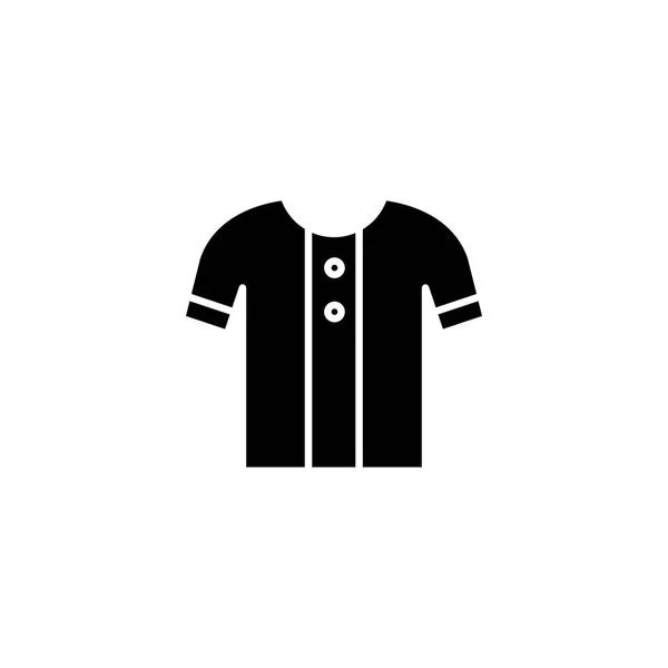 Camiseta concepto icono negro. Camiseta plana vector símbolo, signo, ilustración . — Archivo Imágenes Vectoriales