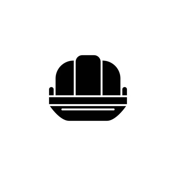 Tin hat zwart pictogram concept. Tin hat platte vector symbool, teken, illustratie. — Stockvector