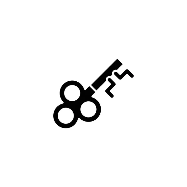 Concept d'icône noire clé vintage. Symbole vectoriel plat clé vintage, signe, illustration . — Image vectorielle