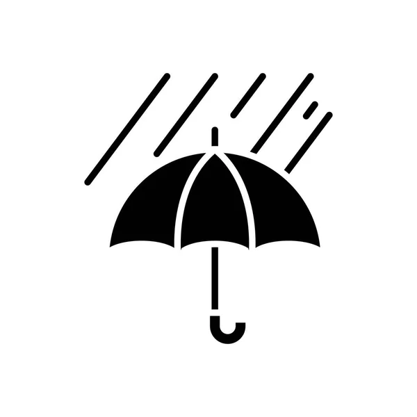 Weather protection measures black icon concept. Weather protection measures flat  vector symbol, sign, illustration. — Stock Vector