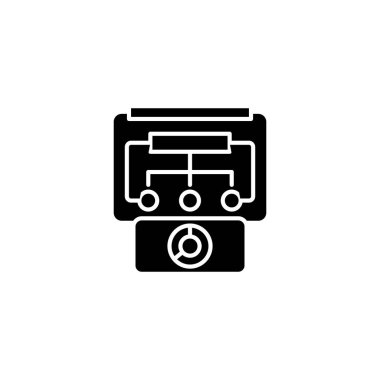 Diyagramları siyah simge kavramı. Diyagramları düz sembolü, işaret, illüstrasyon vektör.