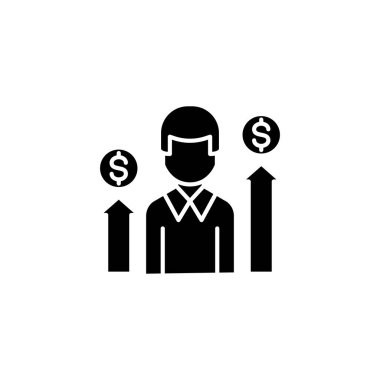 Bir aday siyah simge kavram değerlendirilmesi. Bir aday düz vektör simgesi, işaret, illüstrasyon değerlendirilmesi.