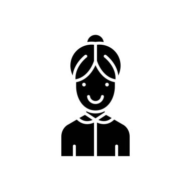 Kolay iletişim siyah simge kavramı. Kolay iletişim düz vektör simgesi, işaret, illüstrasyon.