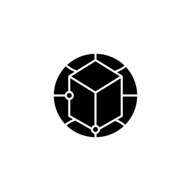 Küresel bakış açıları siyah simge kavramı. Küresel bakış açıları düz sembolü, işaret, illüstrasyon vektör.