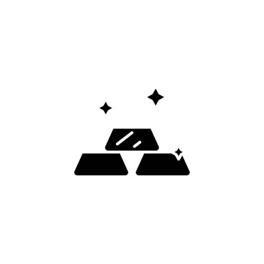 Altın bar siyah simge kavramı. Altın bar düz vektör simgesi, işaret, resim.