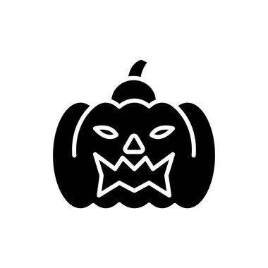 Cadılar Bayramı partisi siyah simge kavramı. Cadılar Bayramı partisi düz vektör simgesi, işaret, resim.