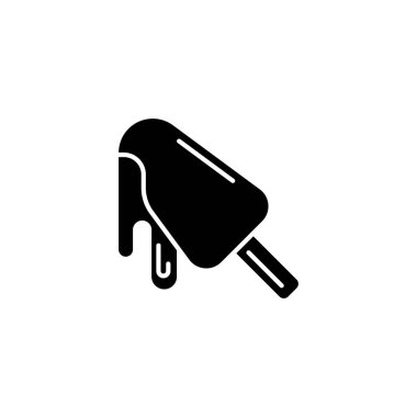 Bir sopa siyah simge kavram dondurma. Dondurma bir sopa düz vektör simgesi, işaret, resim.