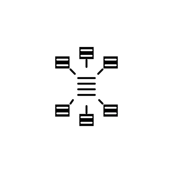 Koncept černou ikonou diagramu. Diagram plochý vektor symbol, znamení, ilustrace. — Stockový vektor