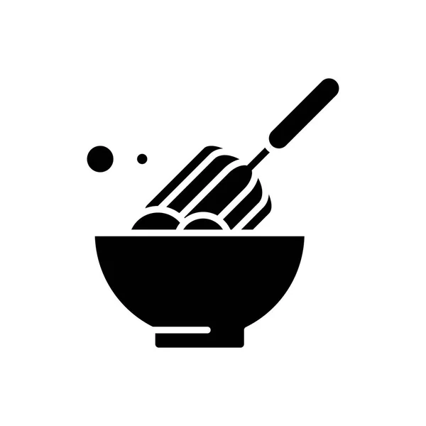 Masa haciendo concepto de icono negro. Masa haciendo símbolo de vector plano, signo, ilustración . — Vector de stock