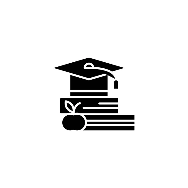 Programme éducatif icône noire concept. Programme éducatif flat vector symbol, sign, illustration . — Image vectorielle