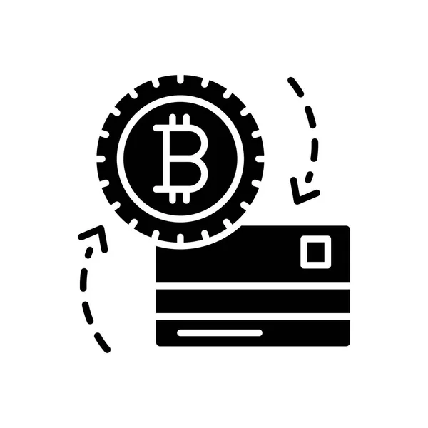 Troca de bitcoin conceito ícone preto. Troca de bitcoin símbolo vetorial plana, sinal, ilustração . —  Vetores de Stock
