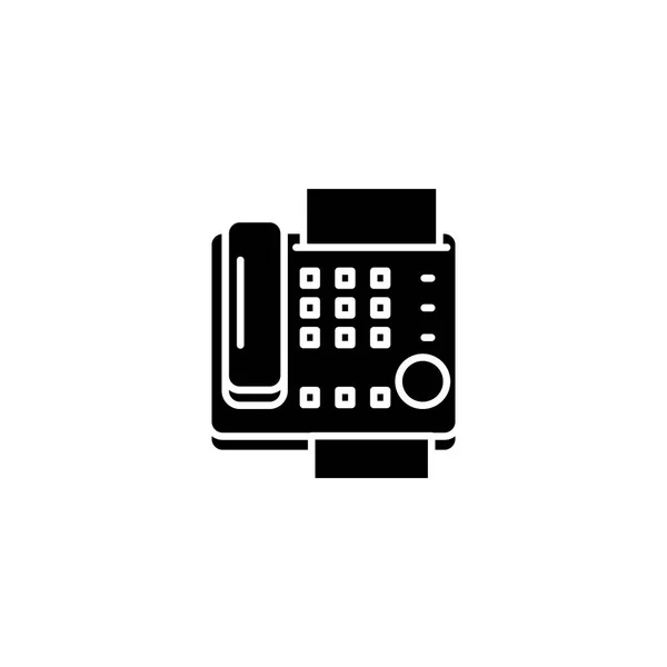 Máquina de fax conceito ícone preto. Fax máquina plana vetor símbolo, sinal, ilustração . — Vetor de Stock