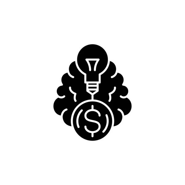 Conceito de ícone preto de proposta financeira. Proposta financeira símbolo vetorial plano, sinal, ilustração . — Vetor de Stock
