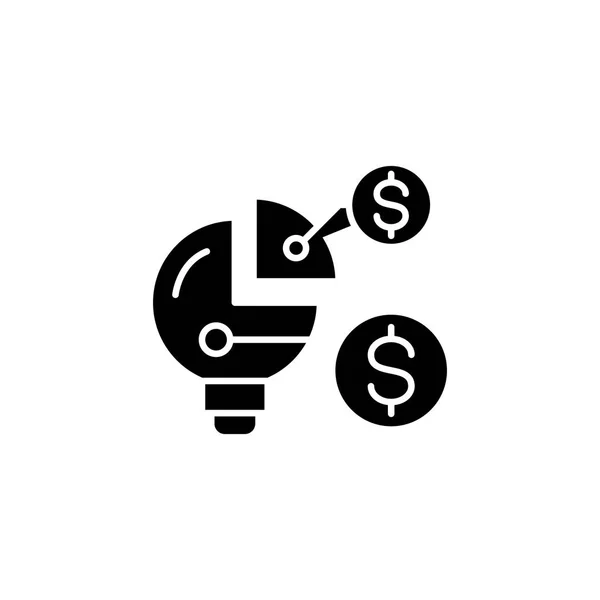 Estructura financiera concepto de icono negro. Estructura financiera símbolo vectorial plano, signo, ilustración . — Vector de stock